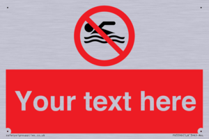 Custom No swimming prohibition Sign